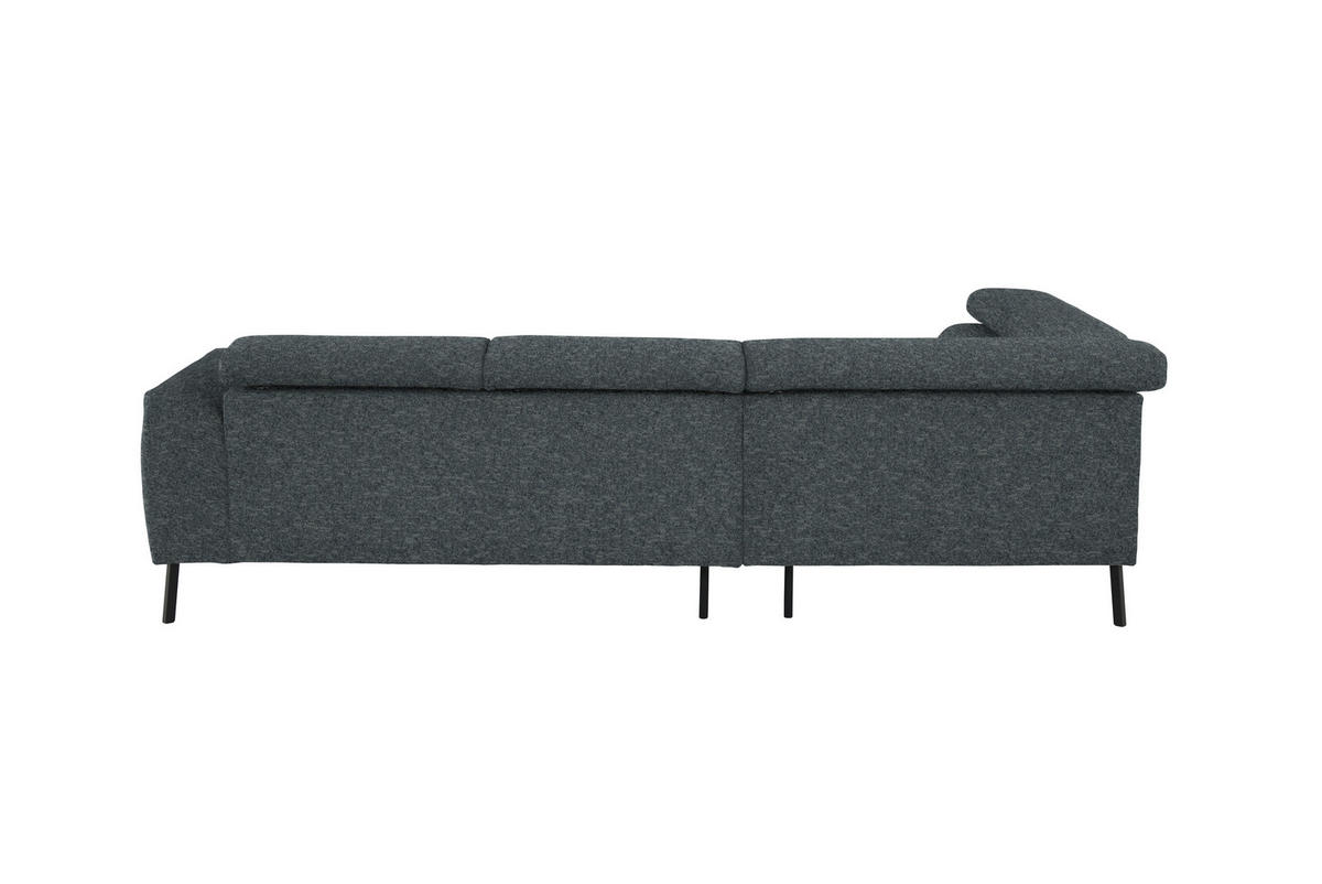 ECKSOFA in Chenille Grau  205/280 cm  - Schwarz/Grau, Design, Textil/Metall (205/280cm) - Xora