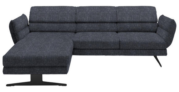 ECKSOFA  in Flachgewebe Grau  176-217/279-327 cm  - Schwarz/Grau, Design, Textil/Metall (176-217/279-327cm) - Dieter Knoll
