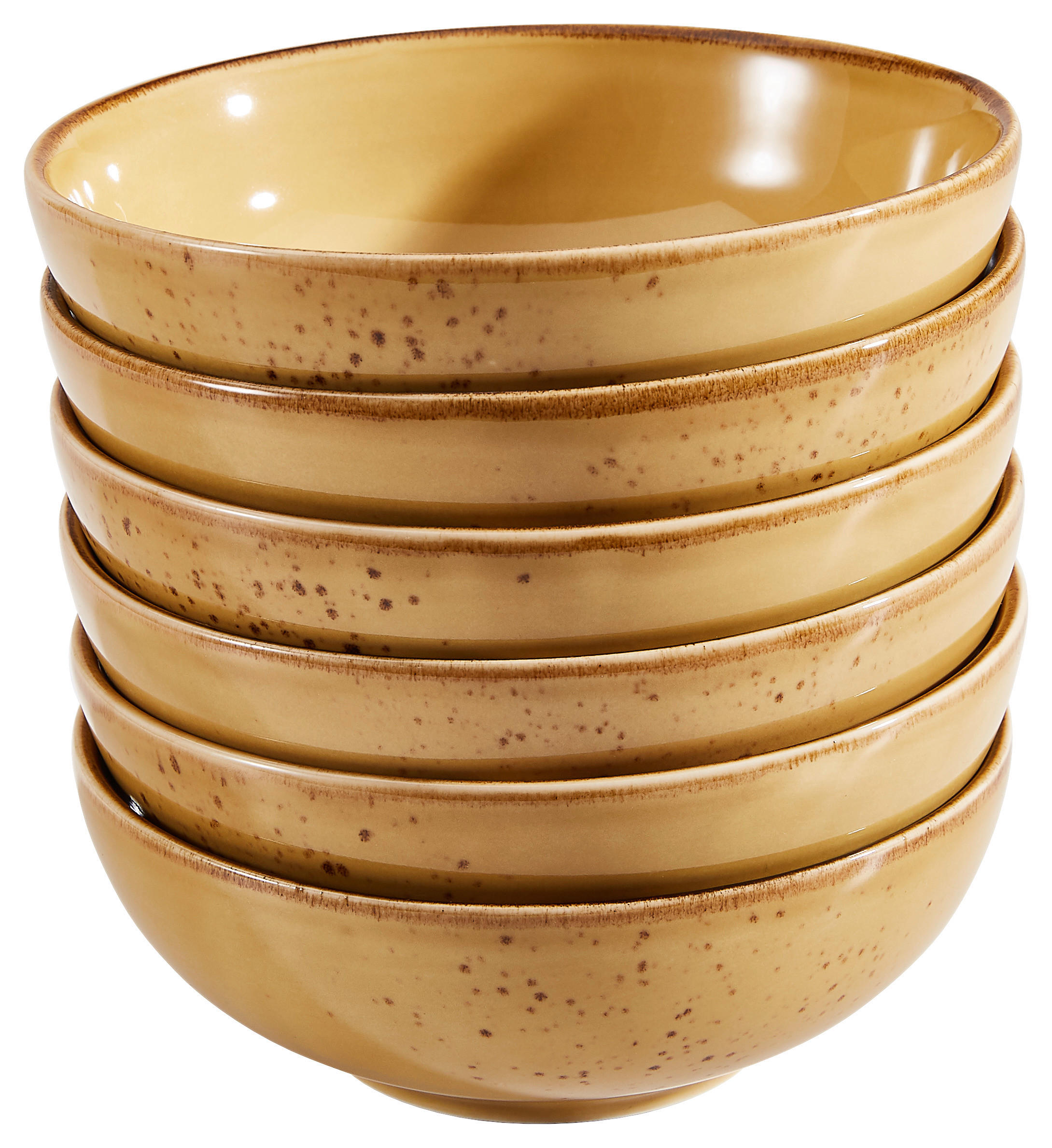 SCHÜSSELSET 6-teilig 16,5 cm   - Currygelb, Trend, Keramik (16,5cm) - Creatable