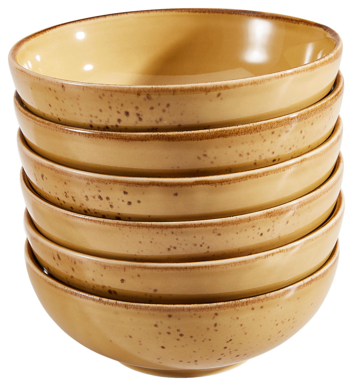 SCHÜSSELSET 6-teilig 16,5 cm  - Currygelb, Trend, Keramik (16,5cm) - Creatable