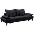 SCHLAFSOFA Cord Schwarz  - Schwarz, KONVENTIONELL, Kunststoff/Textil (246/90/105cm) - Carryhome