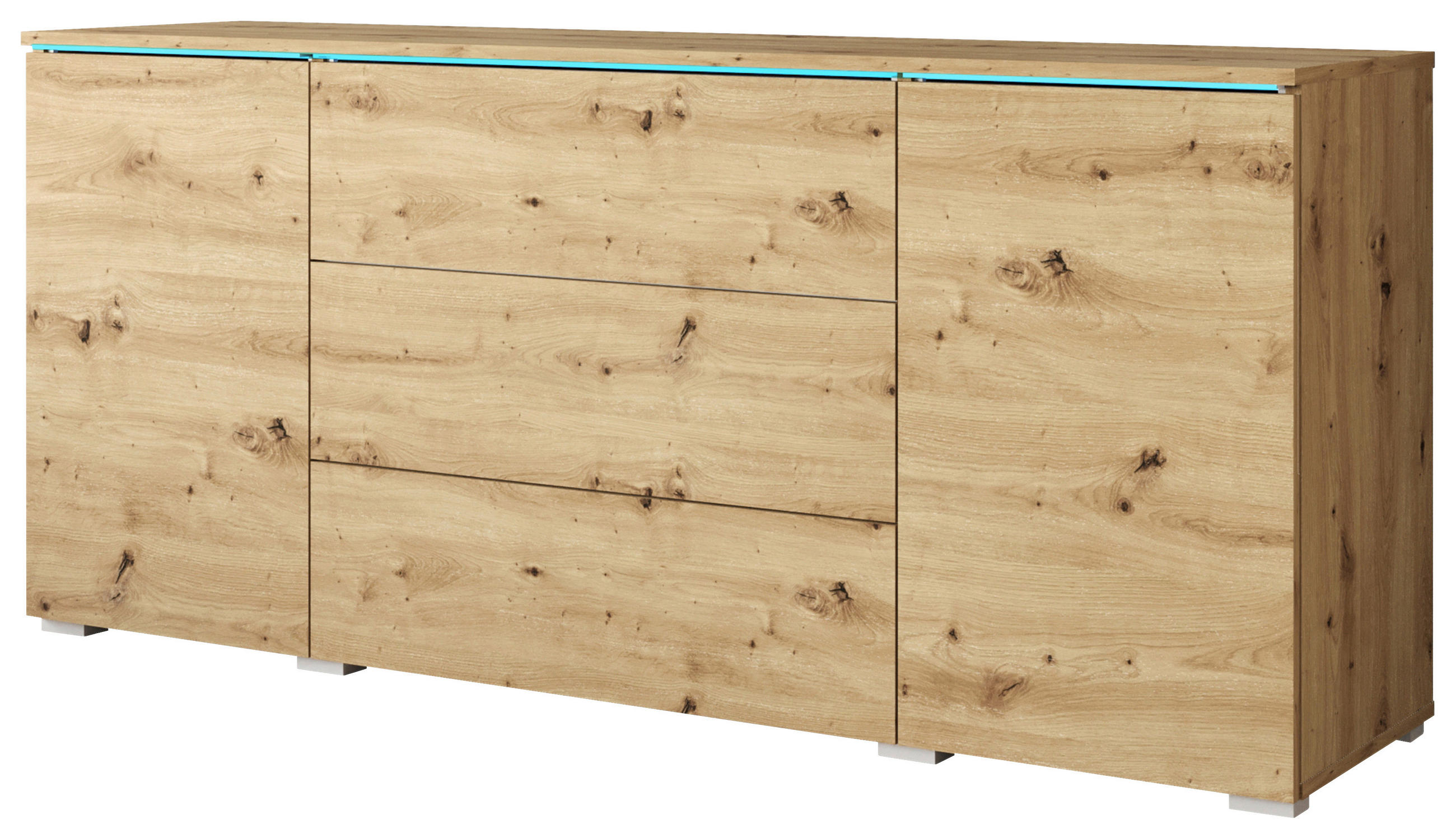 SIDEBOARD  in 150/67,9/39,5 cm  - Eiche Artisan/Grau, Basics, Holzwerkstoff/Kunststoff (150/67,9/39,5cm) - P & B