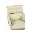ARMLEHNSTUHL  Sitzfläche 360° drehbar, automatische Rückholfunktion  Echtleder  Schwarz, Eichefarben, Beige  - Eichefarben/Beige, Design, Leder/Holz (62/92/66cm) - Dieter Knoll