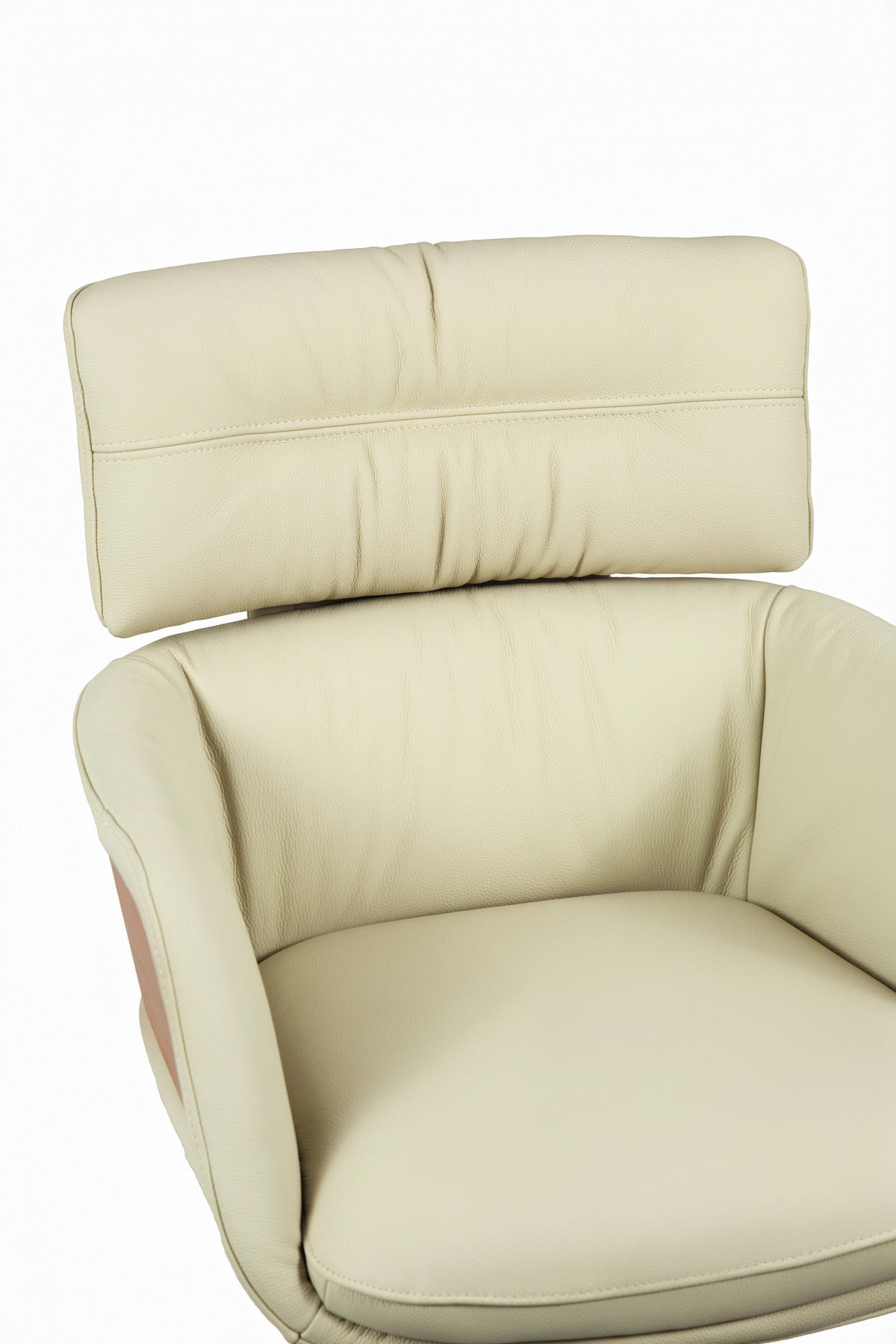 ARMLEHNSTUHL  Sitzfläche 360° drehbar, automatische Rückholfunktion  Echtleder  Schwarz, Eichefarben, Beige  - Eichefarben/Beige, Design, Leder/Holz (62/92/66cm) - Dieter Knoll