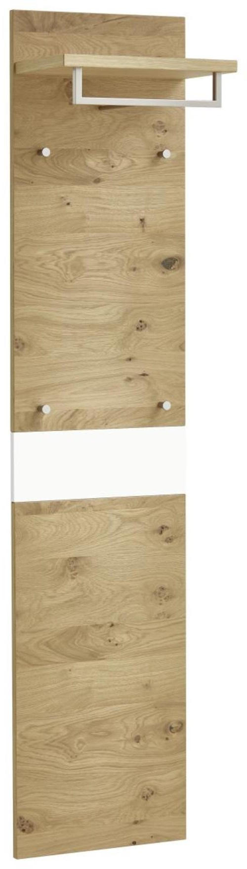 GARDEROBENPANEEL Eiche, Balkeneiche furniert Weiß, Eichefarben - Eichefarben/Weiß, Design, Holz (42/183/27cm)