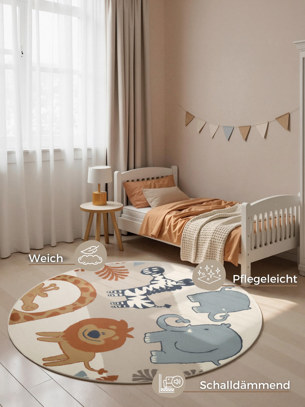 KINDERTEPPICH 160 cm Adventures Tier  - Multicolor/Creme, Design, Kunststoff/Textil (160cm) - Hanse Home