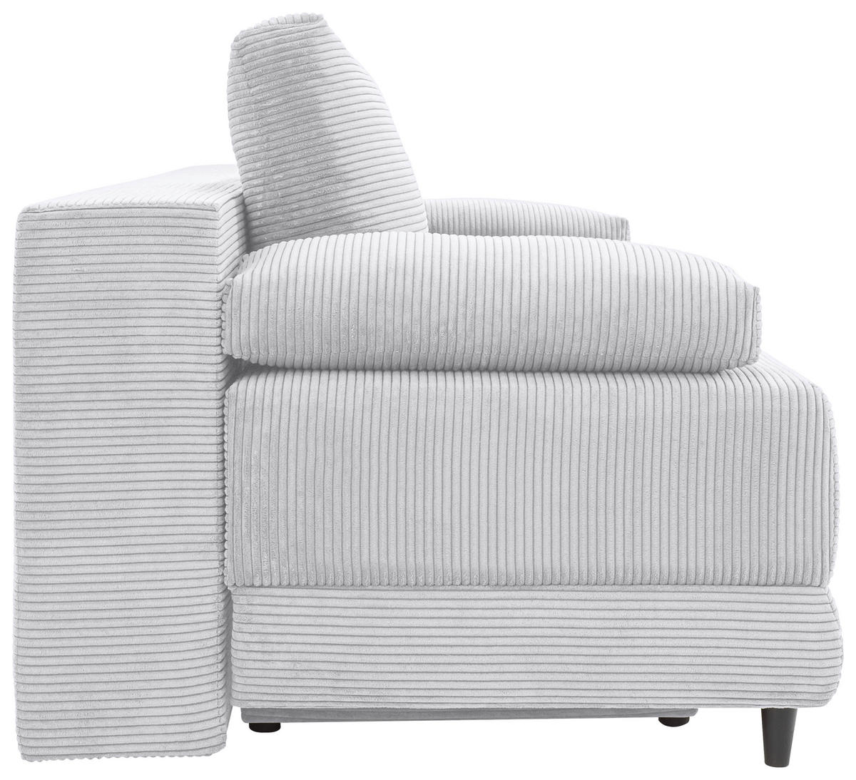 SCHLAFSOFA  mit Liegefunktion, Schlafen auf Sitzhöhe, Rücken echt Cord Hellgrau  - Hellgrau/Schwarz, KONVENTIONELL, Holz/Textil (196/96/103cm) - Carryhome