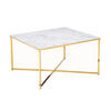 COUCHTISCH in Metall, Glas 80/80/45 cm  - Goldfarben/Weiß, Design, Glas/Metall (80/80/45cm) - Livetastic