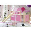 SPIELBETT Absturzsicherung, Leiter, Rutsche, Vorhang 90/200 cm  in Rosa, Kieferfarben, Hellrosa  - Hellrosa/Rosa, Natur, Holz (90/200cm) - MID.YOU