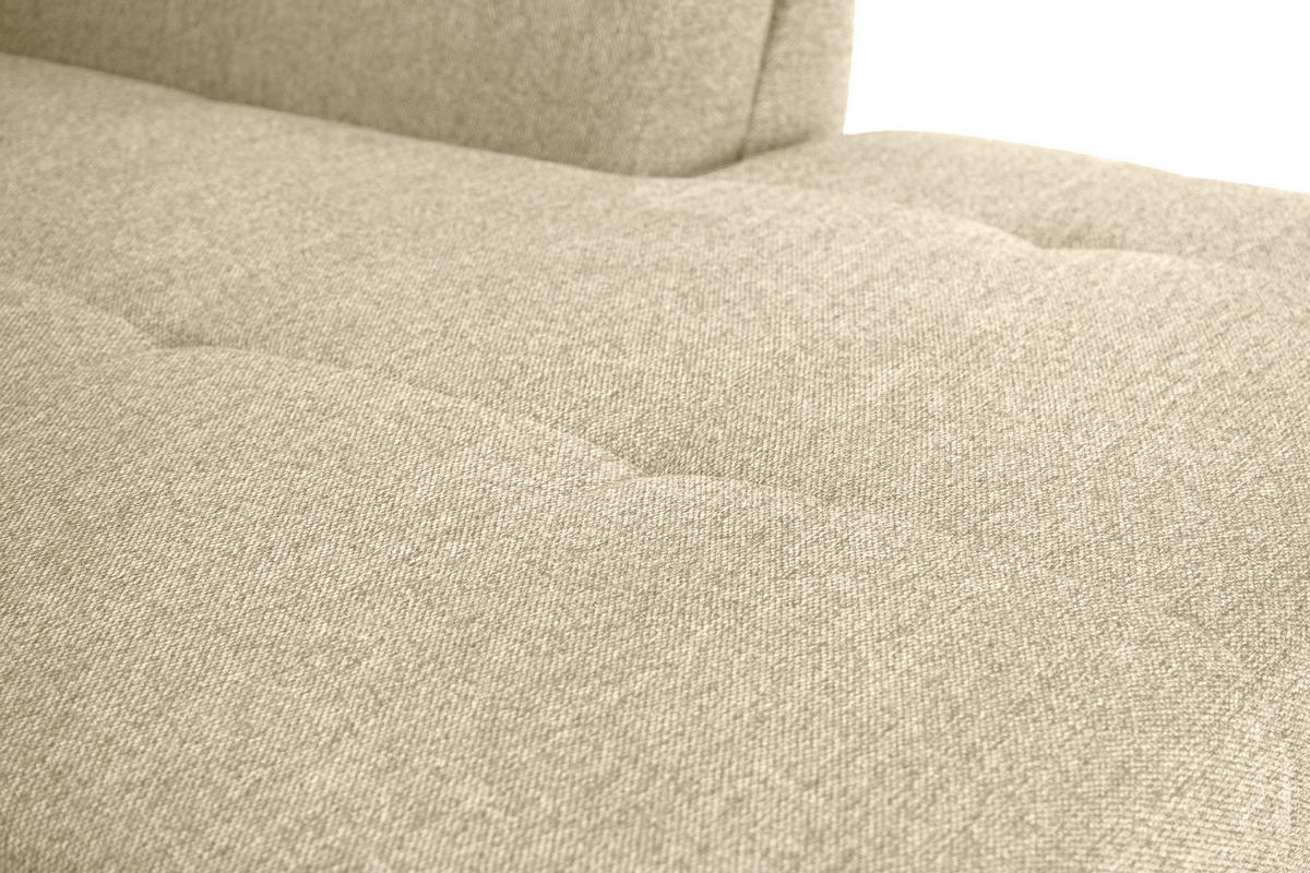 ECKSOFA in Webstoff Beige  - Beige/Schwarz, Design, Kunststoff/Textil (278/187cm) - Livetastic
