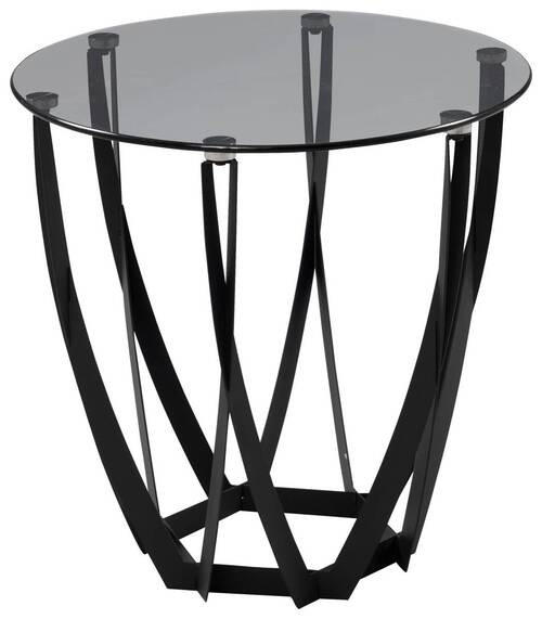 BEISTELLTISCH 50/50/50 cm Grau, Schwarz rund  - Schwarz/Grau, Basics, Glas/Metall (50/50/50cm)