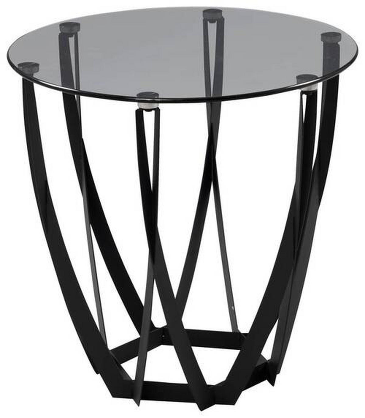 BEISTELLTISCH 50/50/50 cm Schwarz, Grau rund  - Schwarz/Grau, Basics, Glas/Metall (50/50/50cm)