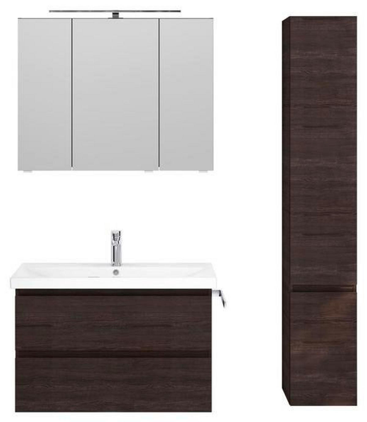 HOCHSCHRANK 30/174/33 cm  - Kastanienfarben, Konventionell, Glas/Holzwerkstoff (30/174/33cm) - Sadena