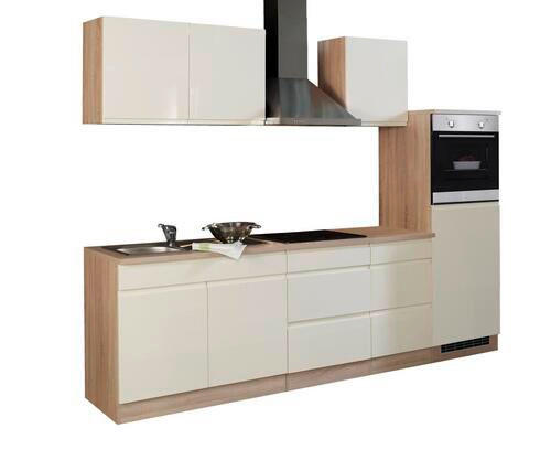 KÜCHENBLOCK 270 cm in Creme, Sonoma Eiche - Eichefarben/Creme, Basics, Holzwerkstoff (270cm) - Held