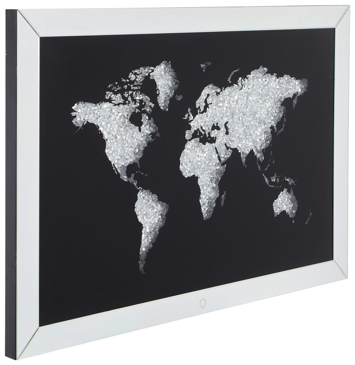 GLASBILD Weltkarte  - Silberfarben/Schwarz, LIFESTYLE, Glas/Holzwerkstoff (120/80/4,6cm) - Xora