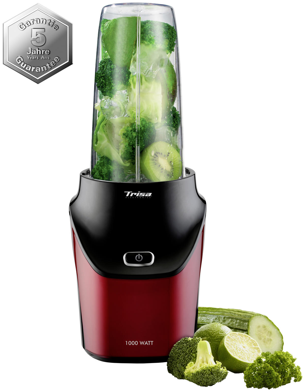 SMOOTHIE MAKER  - Rot/Schwarz, MODERN, Kunststoff (16/18/20,5cm) - Trisa Electronics