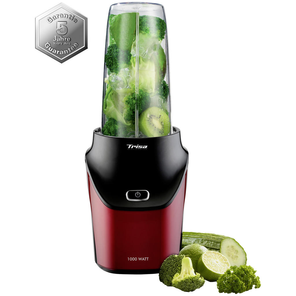 Thumbnail - Trisa Electronics Smoothie, Rot, Schwarz, Kunststoff, 1 L, 18x20.5x16 cm, RoHS, abnehmbare Klingen, abnehmbarer Mixbehäl...