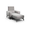 SESSELSET in Chenille Hellgrau  - Hellgrau/Schwarz, Design, Textil/Metall (110/85/86-94cm) - SENSOO