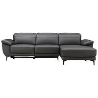 ECKSOFA inkl. Funktionen Ronald Schwarz Echtleder, Kombination Echtleder/Lederlook Lederlook  - Schwarz, Design, Leder/Kunststoff (269/164cm) - Xora