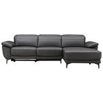 ECKSOFA inkl. Funktionen Ronald Schwarz Echtleder, Kombination Echtleder/Lederlook Lederlook  - Schwarz, Design, Leder/Kunststoff (269/164cm) - Xora
