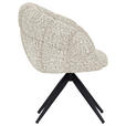 ARMLEHNSTUHL  Sitzfläche 360° drehbar Chenille  - Beige/Schwarz, Design, Textil/Metall (70/84/64cm) - Novel