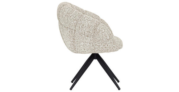 ARMLEHNSTUHL  Sitzfläche 360° drehbar Chenille  - Beige/Schwarz, Design, Textil/Metall (70/84/64cm) - Novel