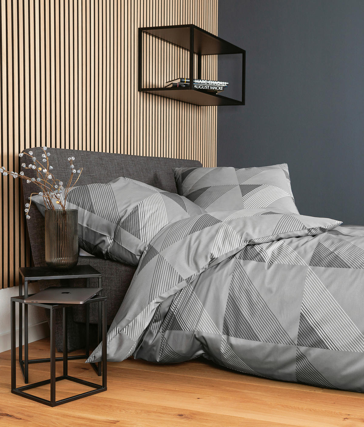 BETTWÄSCHE J.D. Makosatin 135/200 cm  - Weiß/Grau, Design, Textil (135/200cm) - Janine