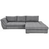 ECKSOFA in Flachgewebe Hellgrau  - Silberfarben/Hellgrau, Design, Textil/Metall (306/174cm) - MID.YOU