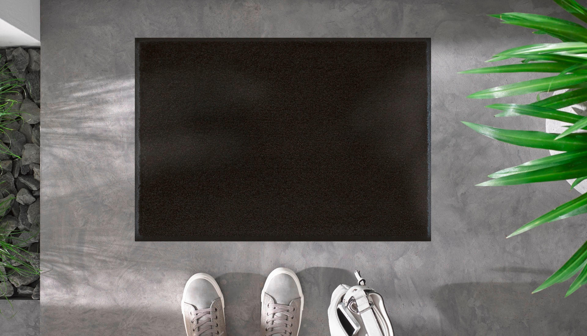 FUßMATTE  40/60 cm  Schwarz  - Schwarz, KONVENTIONELL, Kunststoff/Textil (40/60cm) - wash+dry