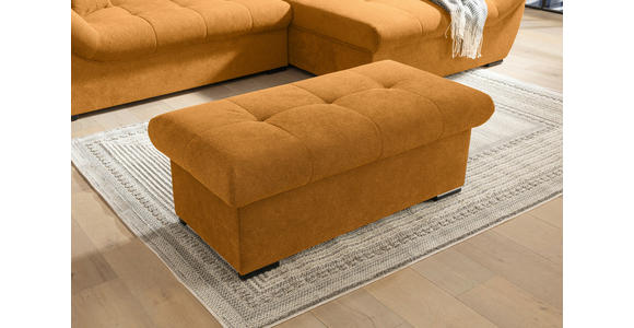 HOCKERBANK 108/42/54 cm Flachgewebe Senfgelb Kunststoff - Senfgelb/Schwarz, Design, Kunststoff/Textil (108/42/54cm) - Xora