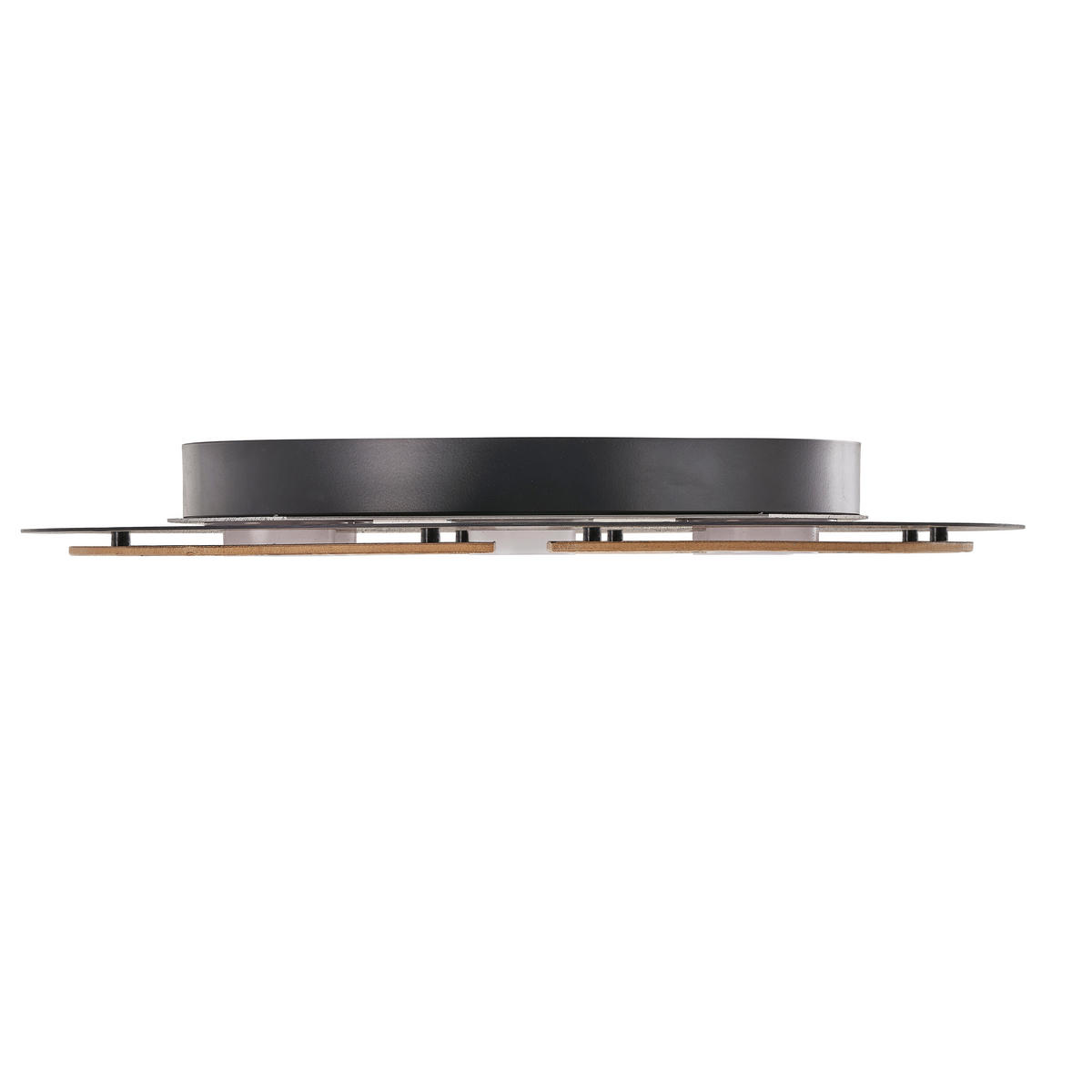 LED-DECKENLEUCHTE Rota 60/6,5 cm  - Eichefarben/Schwarz, Design, Holz/Metall (60/6,5cm) - Grossmann