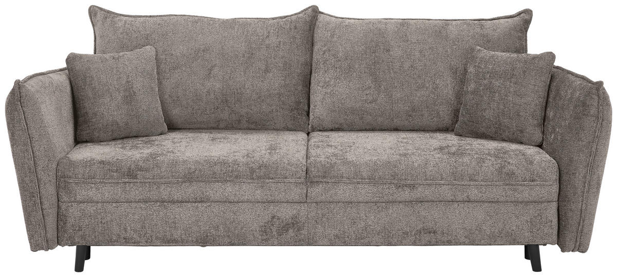 SOFA LEŽAJ bež-siva  - bež-siva/crna, Konvencionalno, tekstil/drvo (238/99/108cm) - Carryhome