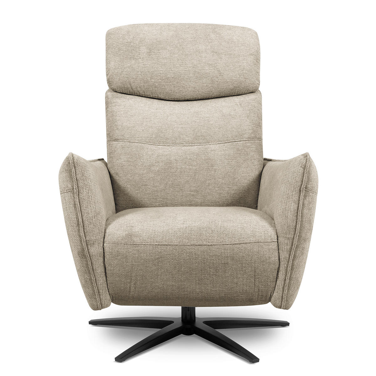 RELAXSESSEL in Textil Taupe  - Taupe/Schwarz, Design, Textil/Metall (77/107/88cm) - Livetastic