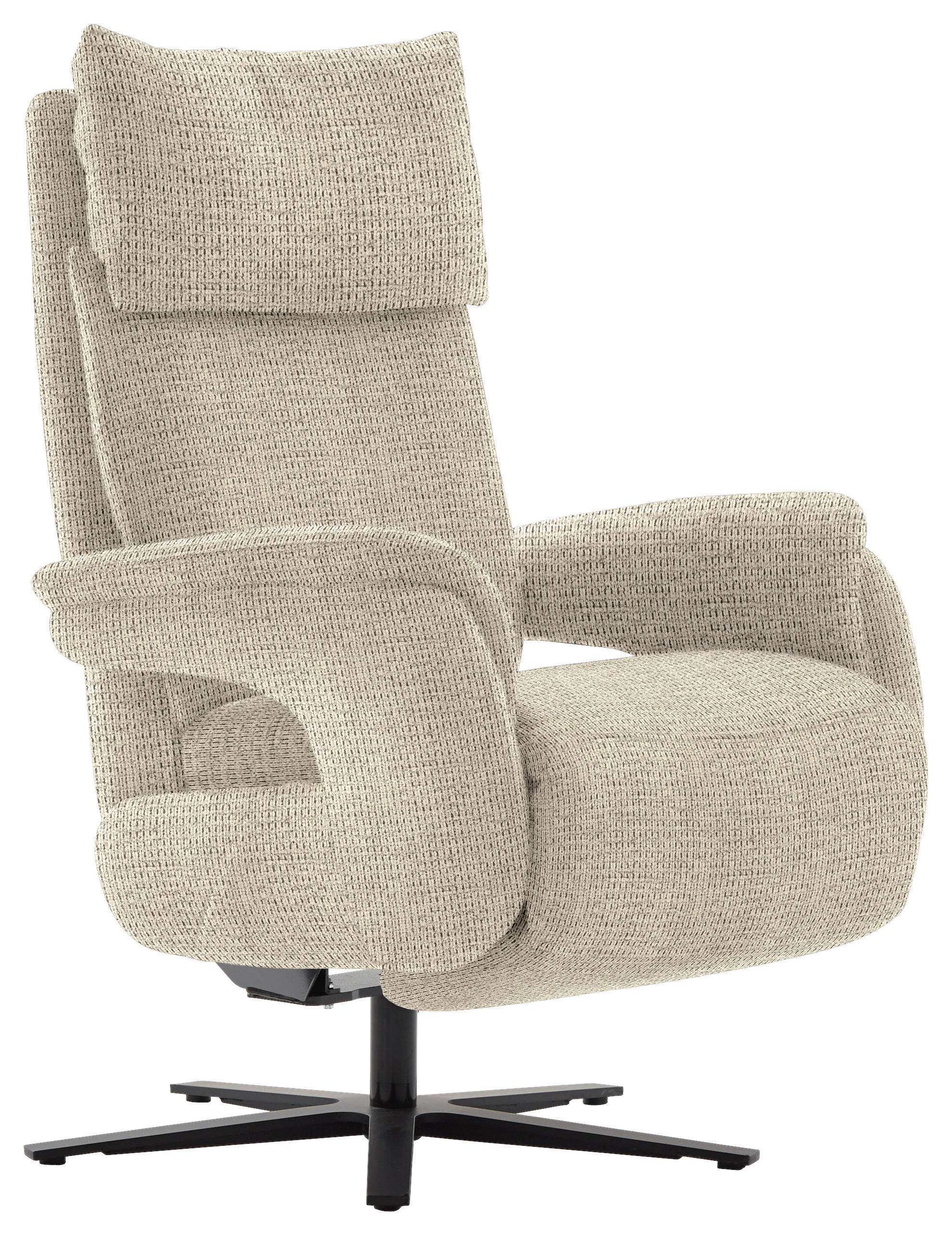 FERNSEHSESSEL in Struktur Beige  - Beige/Schwarz, MODERN, Textil/Metall (73/113-117/85cm) - Cantus