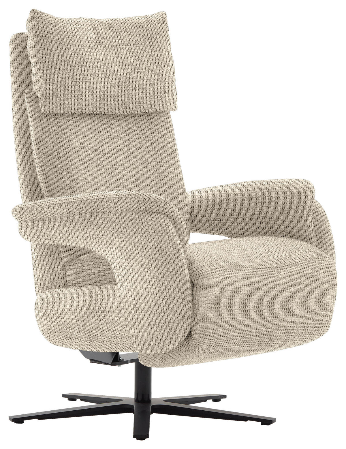 FERNSEHSESSEL in Struktur Beige  - Beige/Schwarz, MODERN, Textil/Metall (73/113-117/85cm) - Cantus