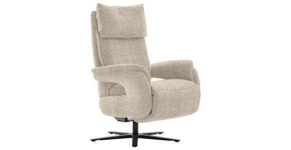 FERNSEHSESSEL in Struktur Beige  - Beige/Schwarz, MODERN, Textil/Metall (73/113-117/85cm) - Cantus