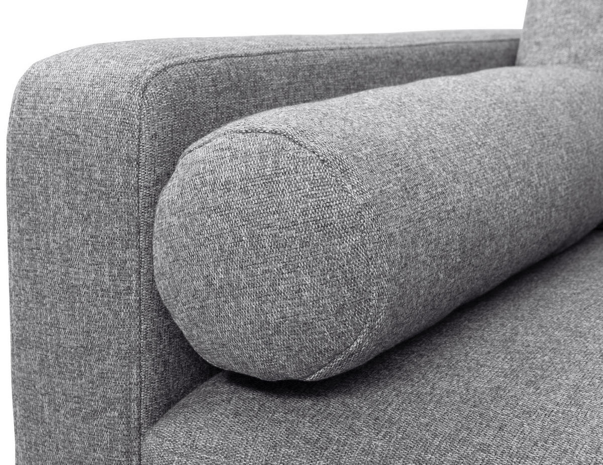 ECKSOFA in Flachgewebe Dunkelgrau  - Dunkelgrau/Schwarz, Konventionell, Holz/Textil (223/157cm) - MID.YOU