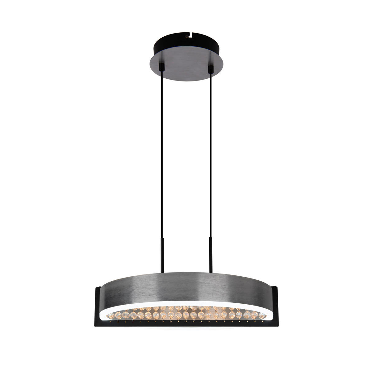LED-PENDELLEUCHTE YVARIS 53,2/50/120 cm   - Chromfarben/Schwarz, Design, Kunststoff/Metall (53,2/50/120cm) - Näve