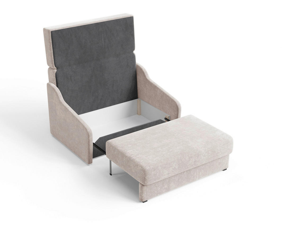 SCHLAFSOFA Beige  - Beige/Creme, Design, Kunststoff/Textil (136/86/113cm) - MID.YOU