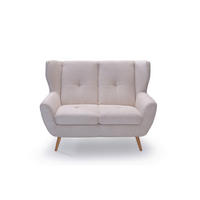 2-SITZER-SOFA in Cord Creme  - Eichefarben/Creme, Design, Holz/Textil (140/102/90cm) - Stylife