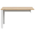 ANBAUSCHREIBTISCH Weiß, Eiche Artisan  - Weiß/Eiche Artisan, KONVENTIONELL, Holzwerkstoff (140/65/80cm) - Hom`in