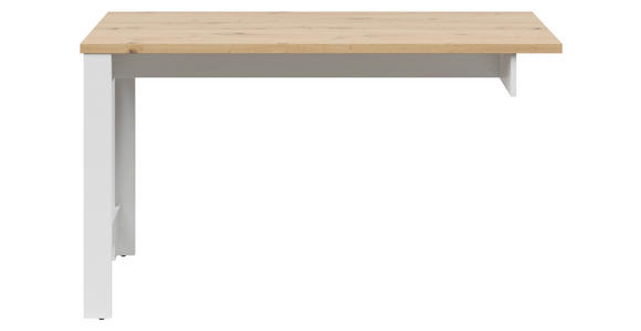 ANBAUSCHREIBTISCH Weiß, Eiche Artisan - Weiß/Eiche Artisan, KONVENTIONELL, Holzwerkstoff (140/65/80cm) - Hom`in
