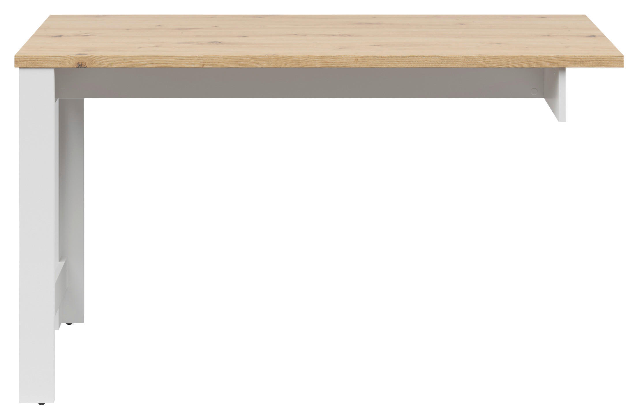 ANBAUSCHREIBTISCH Weiß, Eiche Artisan  - Weiß/Eiche Artisan, KONVENTIONELL, Holzwerkstoff (140/65/80cm) - Hom`in
