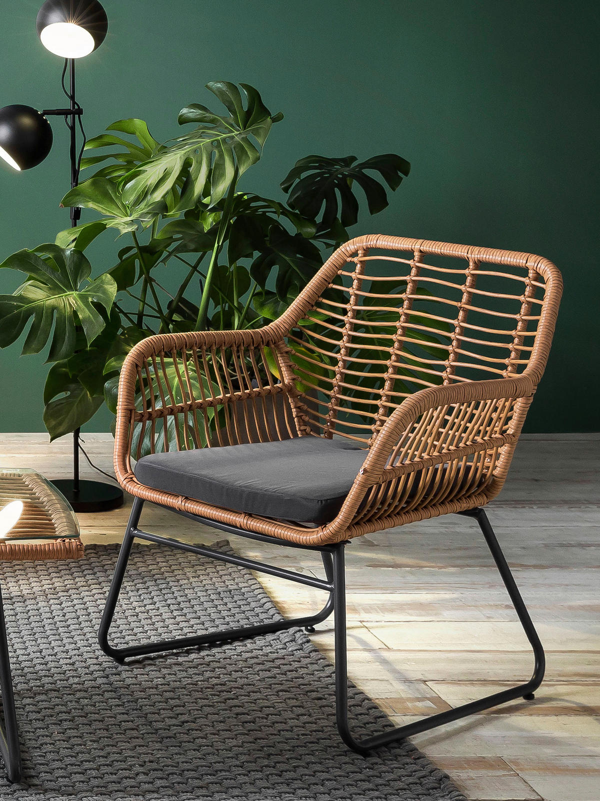 GARTENSET 4-teilig  - Klar/Schwarz, Design, Glas/Kunststoff - Livetastic