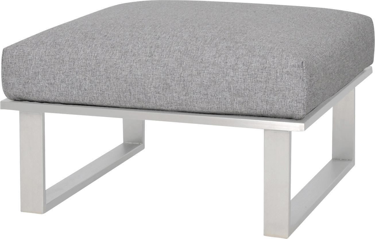 LOUNGEHOCKER 73,5/28/73,5 cm Edelstahl  - Edelstahlfarben/Grau, Design, Textil/Metall (73,5/28/73,5cm) - Zebra 