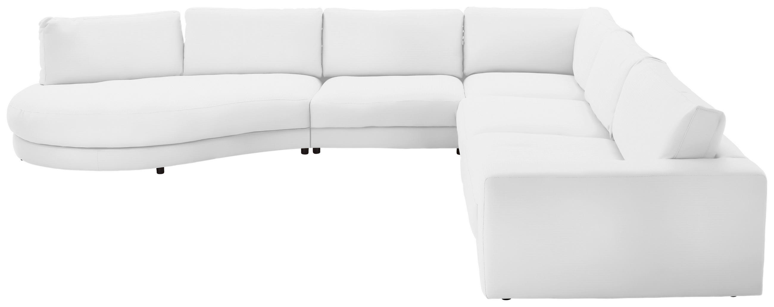 ECKSOFA in Chenille, Cord Weiss  - Weiss/Schwarz, Design, Kunststoff/Textil (425/365cm) - Lomoco