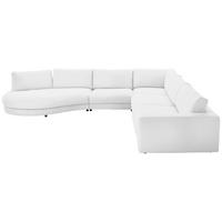 ECKSOFA in Chenille, Cord Weiss  - Weiss/Schwarz, Design, Kunststoff/Textil (425/365cm) - Lomoco