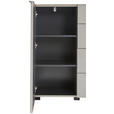 KOMMODE , 90/99,7/42 cm, 4 Schublade(n)  - Kaschmir/Schwarz, Design, Glas/Holzwerkstoff (90/99,7/42cm) - Novel