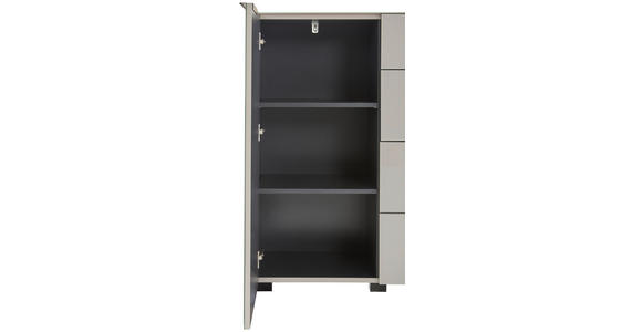 KOMMODE , 90/99,7/42 cm, 4 Schublade(n)  - Kaschmir/Schwarz, Design, Glas/Holzwerkstoff (90/99,7/42cm) - Novel