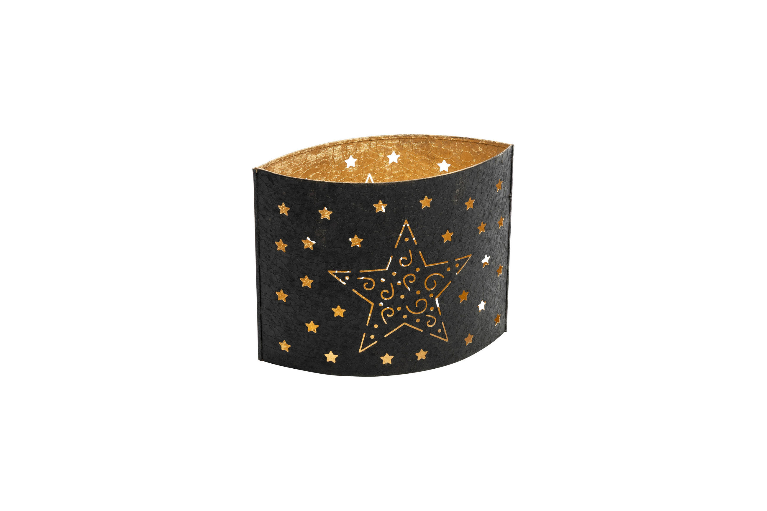 WINDLICHT - Goldfarben/Schwarz, LIFESTYLE, Metall (20/16/10cm)